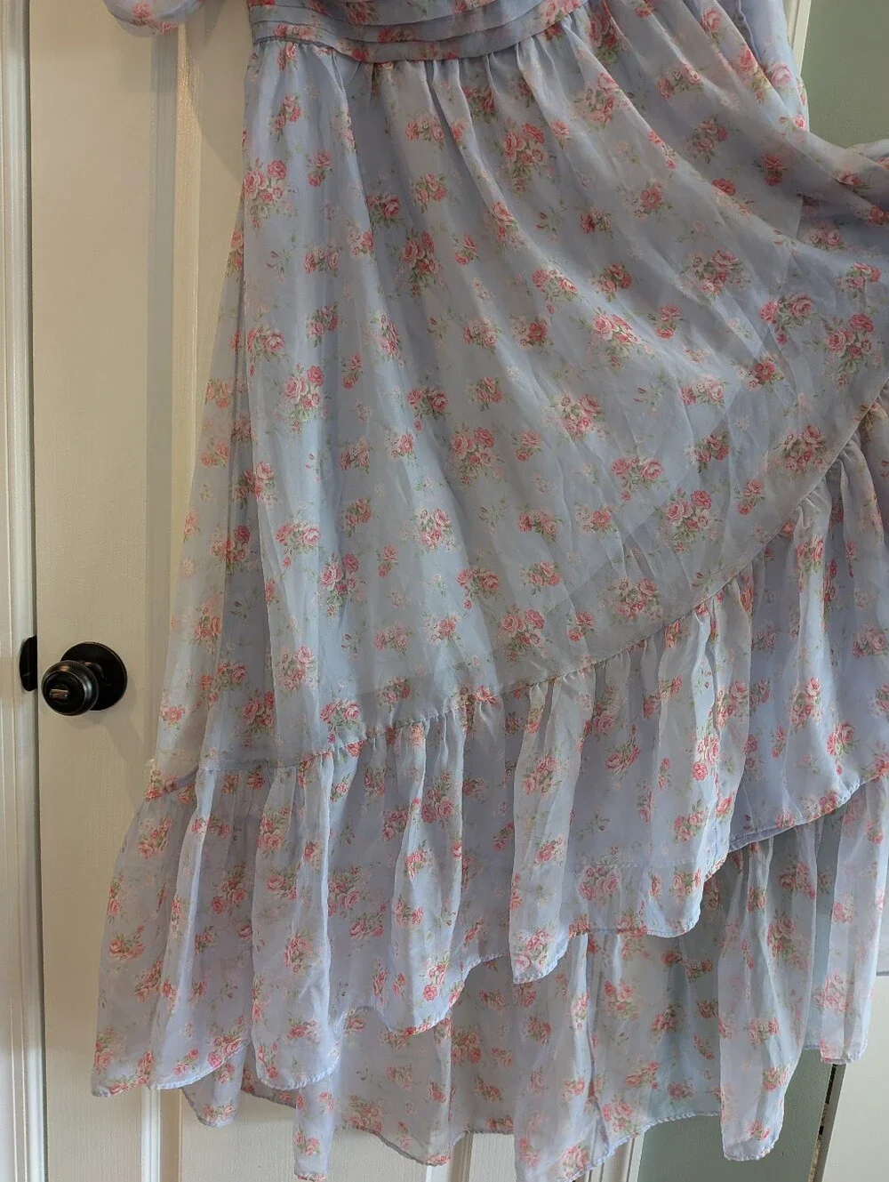 Abercrombie & Fitch Emerson Drama Maxi Dress Off-The-Shoulder Floral Ruffle XLP